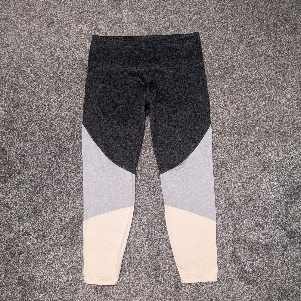 Old Navy Active High Waist Leggings -‎ Charcoal Grey, Heather Grey & Peach - M